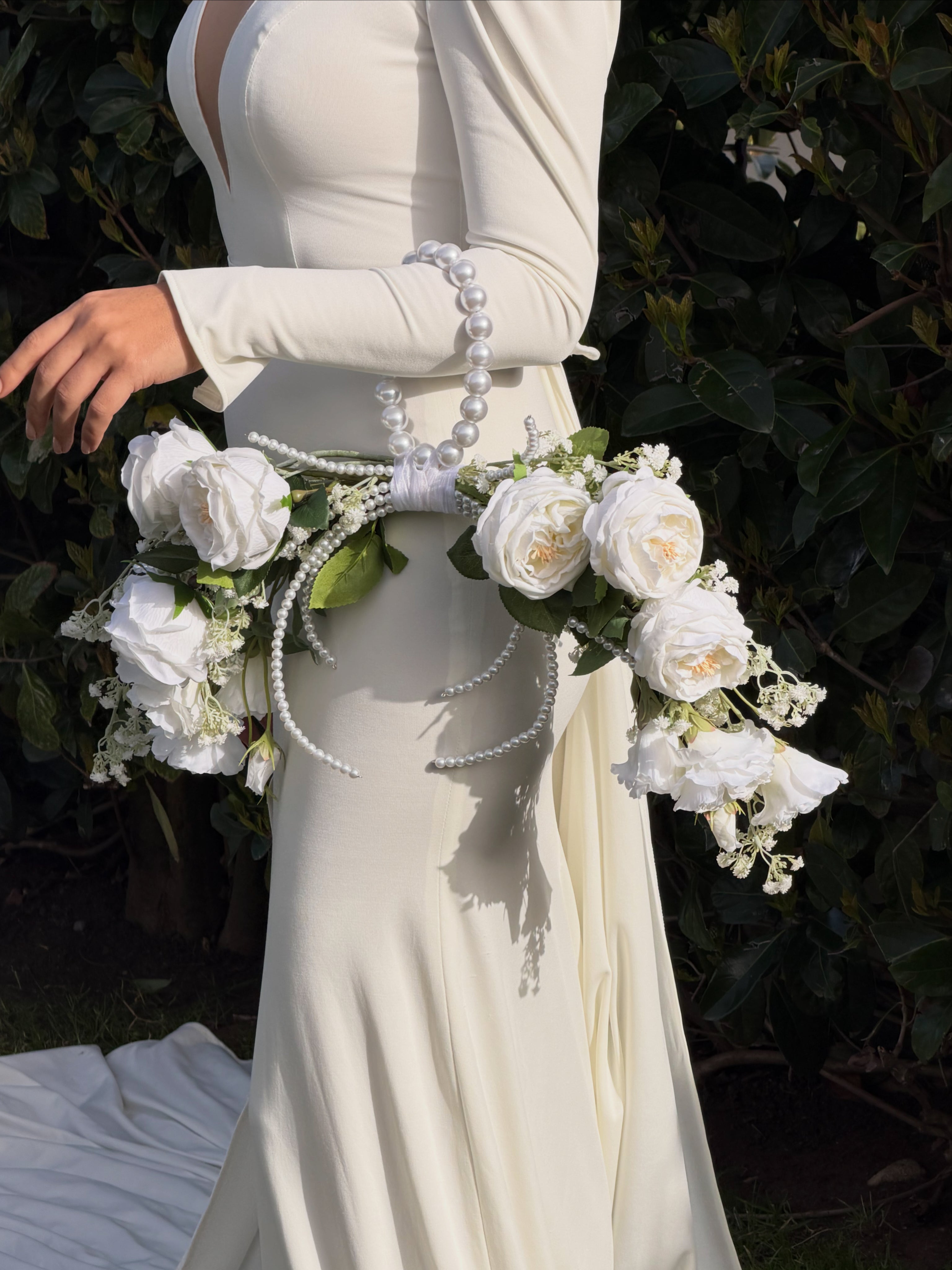 Şakayık İnci Saplı Gelin Buketi Kalibridal