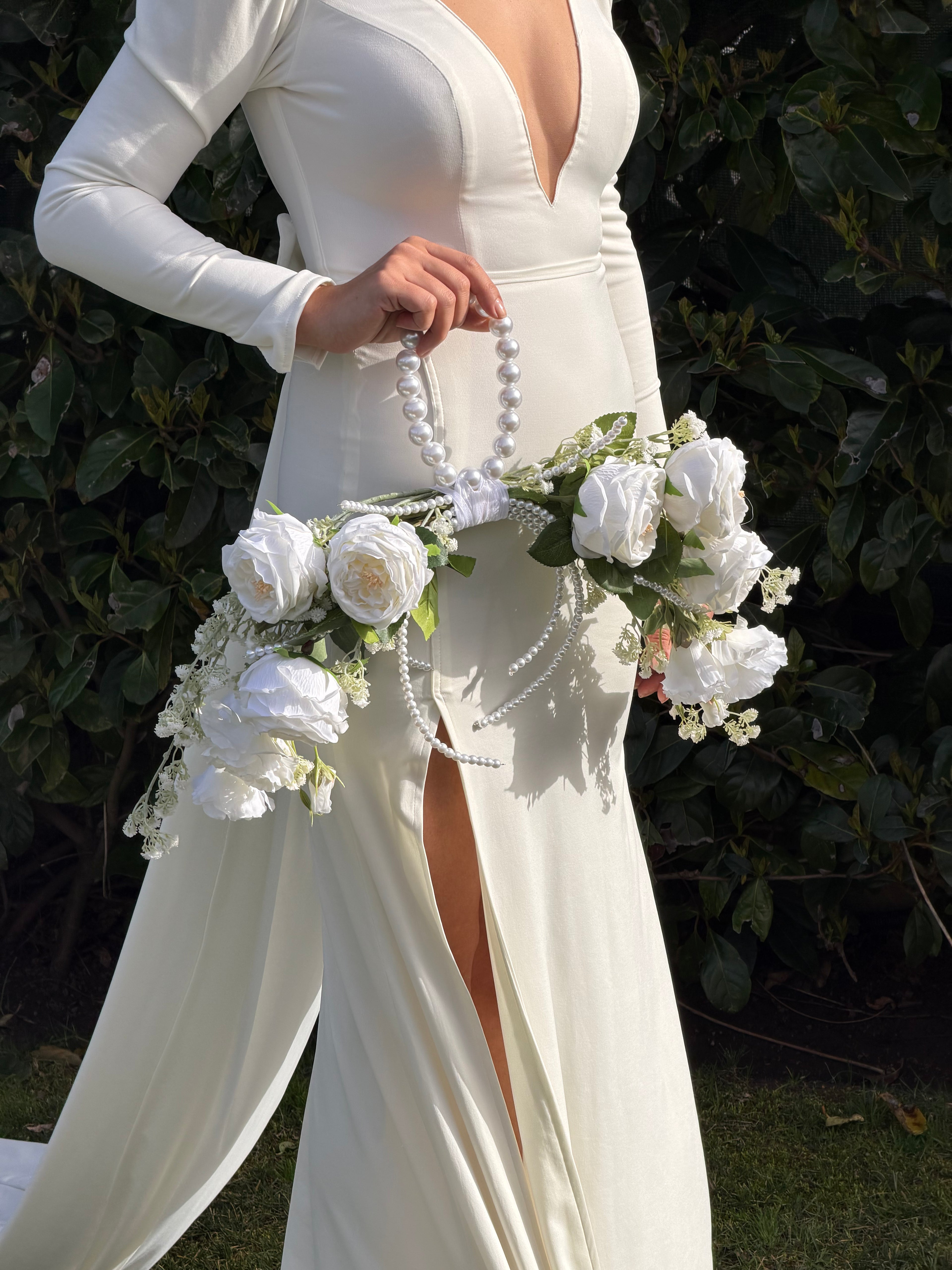 Şakayık İnci Saplı Gelin Buketi Kalibridal