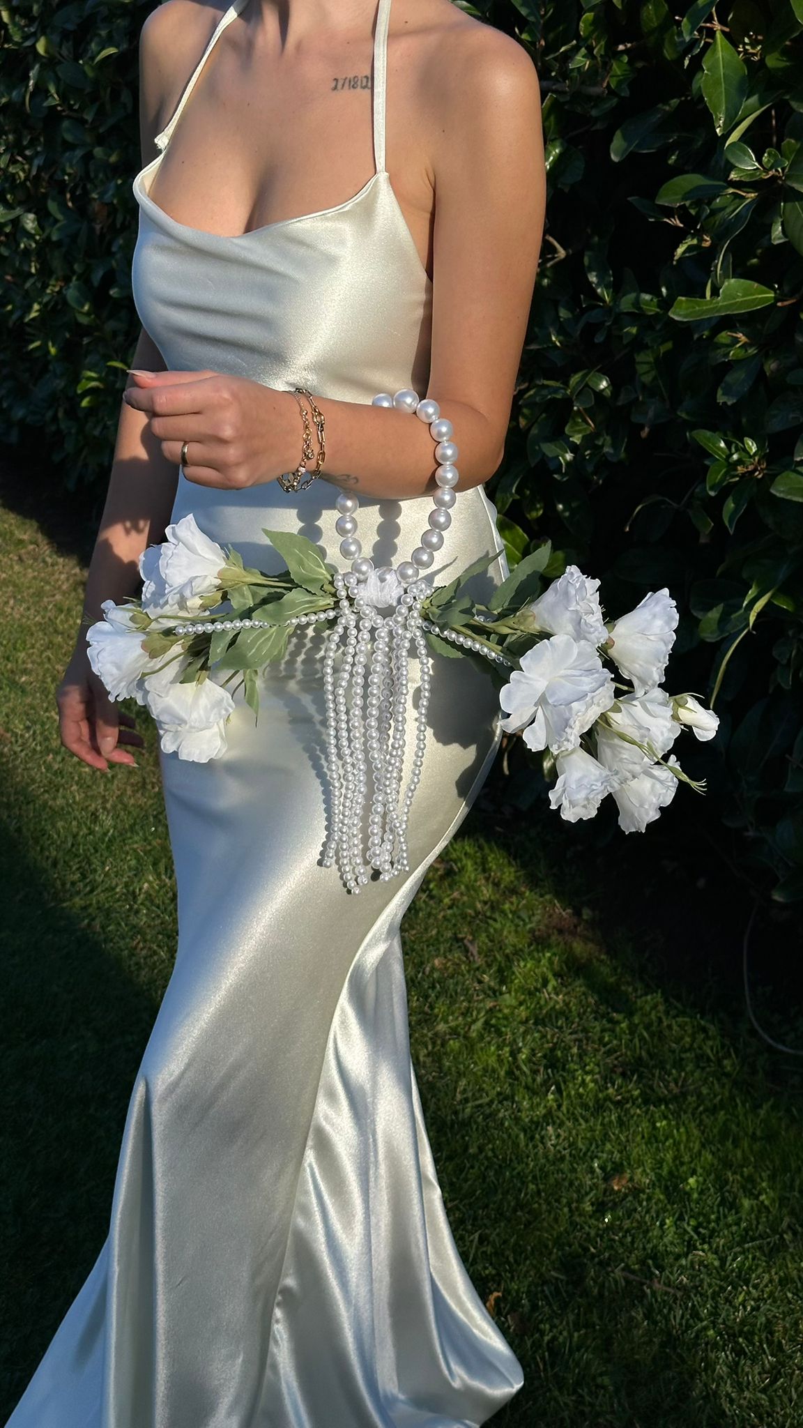 İncili Lisyantus Gelin Buketi Kalibridal